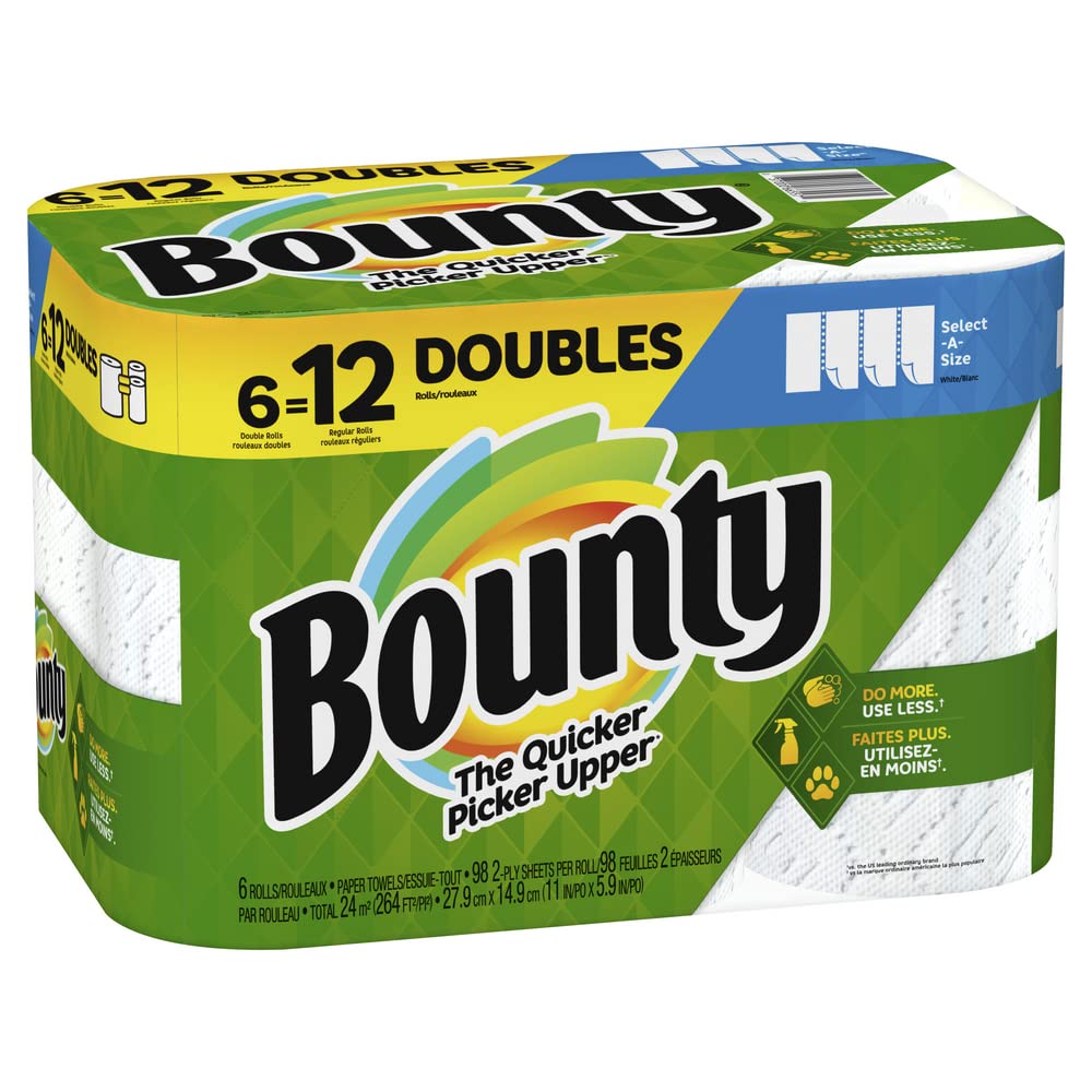 Bounty Select-A-Size Paper Towels, White, 6 Count