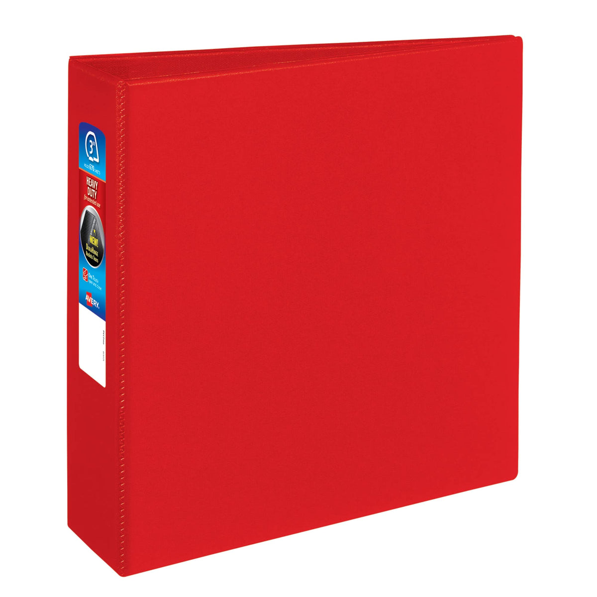 Avery Heavy-Duty 3 Ring Binder, 3 Inch One Touch EZD Rings, 3.5 Inch Spine, 1 Red Binder (79583)