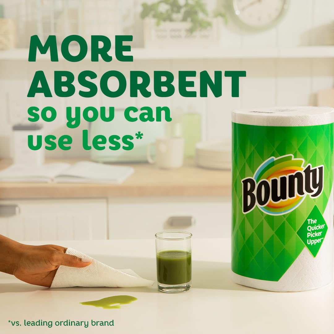 Bounty Full Sheet Paper Towels, White, 2 Triple Rolls - 6 Regular Rolls