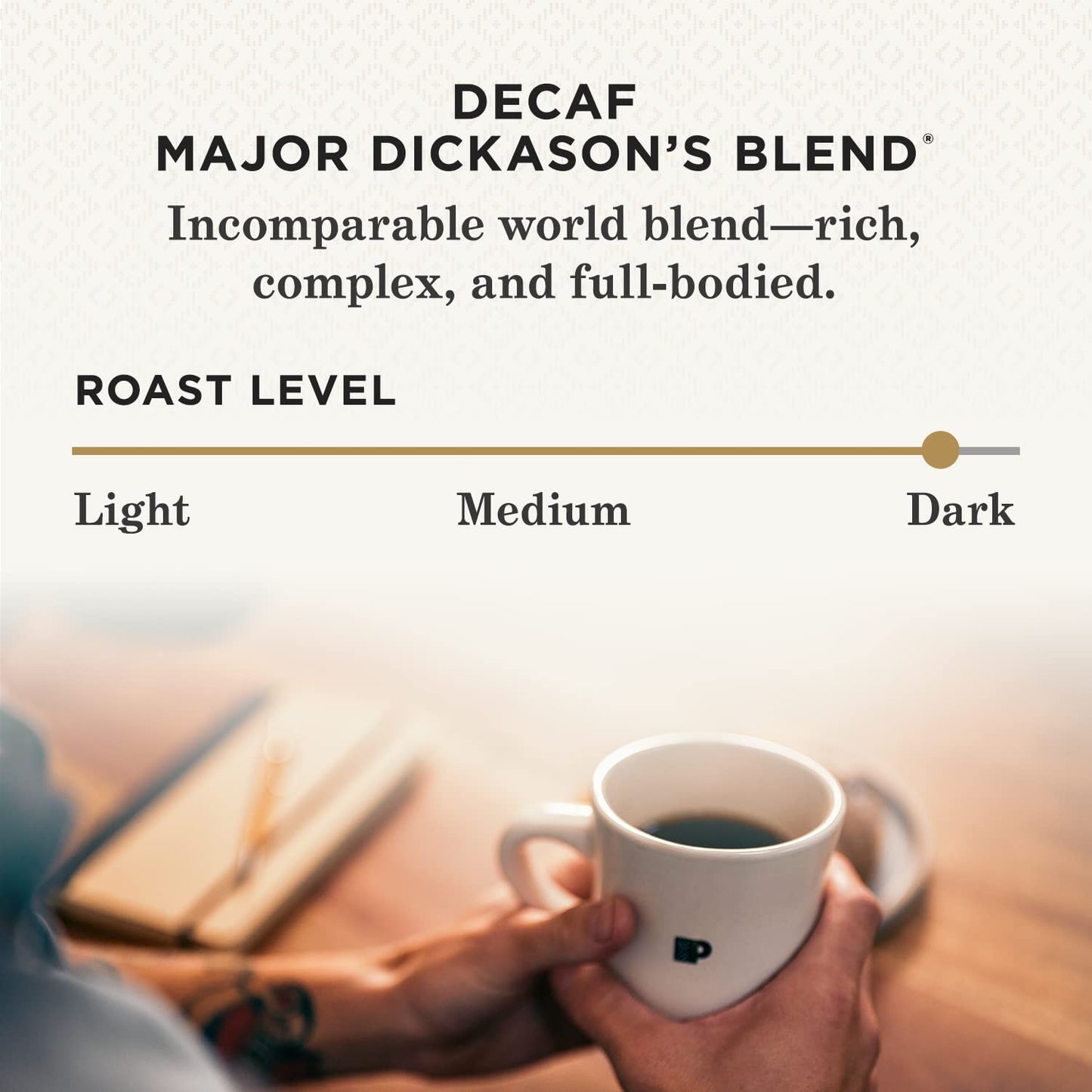 Peet's Coffee, Dark Roast Ground Coffee - Decaf Major Dickason's Blend 10.5 Ounce Bag