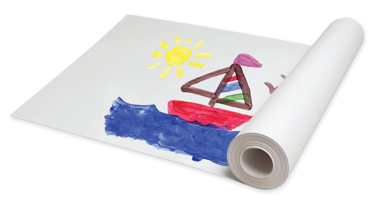 Prang (Formerly Art Street) Fingerpaint Paper Roll, White, 16" x 100', 1 Roll