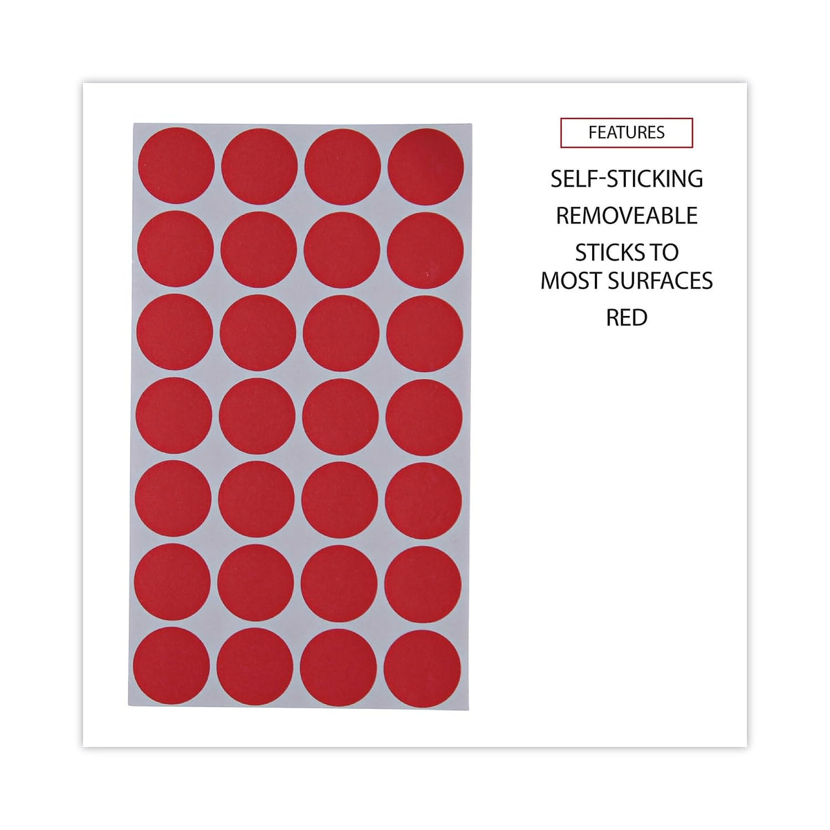 Universal UNV40103 0.75 in. Diameter Self-Adhesive Removable Color-Coding Labels - Red (28/Sheet, 36 Sheets/Pack)