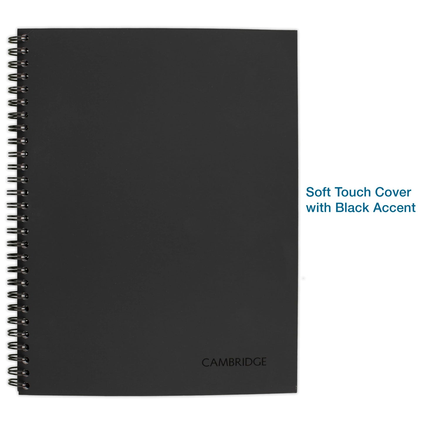 Cambridge Notebook, Business Notebook, 7-1/4" x 9-1/2", 80 Sheets, Ruled, Action Planner, Flexible Cover, Wirebound, Gray (06122)