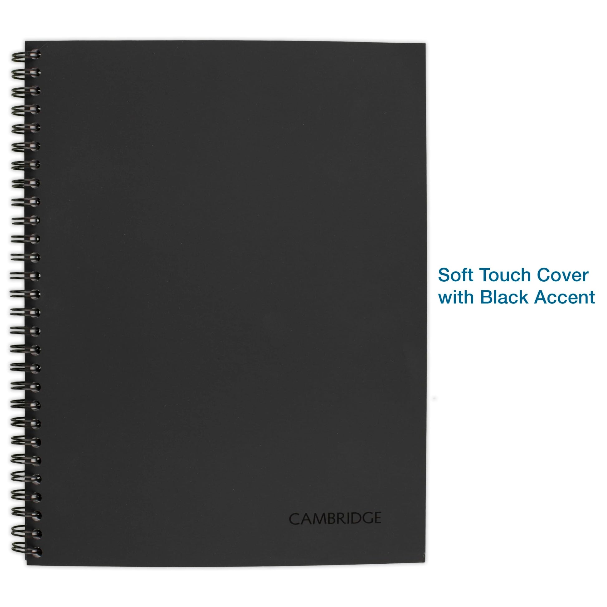Cambridge Notebook, Business Notebook, 7-1/4" x 9-1/2", 80 Sheets, Ruled, Action Planner, Flexible Cover, Wirebound, Gray (06122)