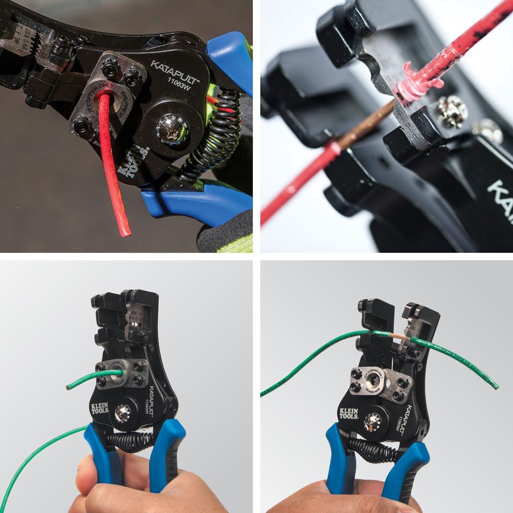 Klein Tools 11063W Wire Cutter / Stripper, Heavy Duty Automatic Tool for 8-20 AWG Solid and 10-22 AWG Stranded Electrical Wire