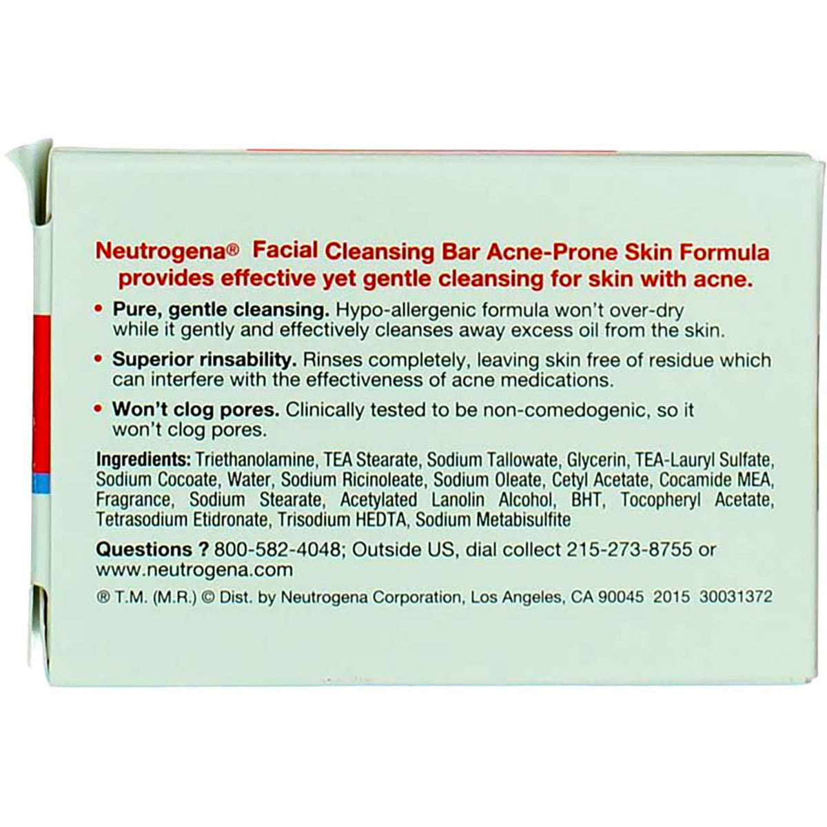 Neutrogena Acne Prone Skin Formula Facial Bar 3.50 oz (Pack of 4)