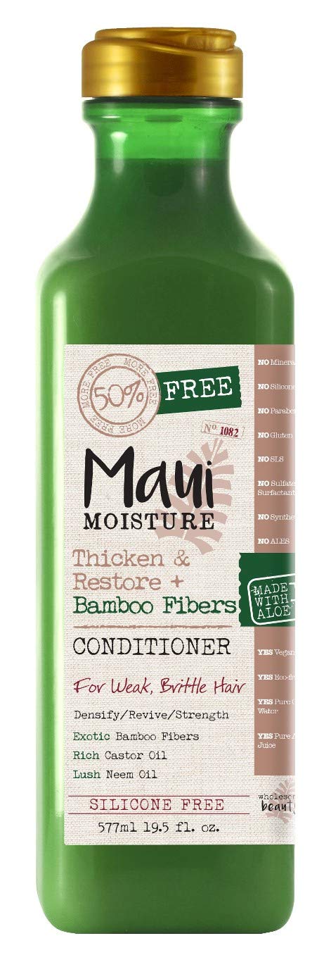 Maui Moisture Thicken & Restore & Bamboo Fibers Shampoo & Conditioner Set 19.5 Ounce