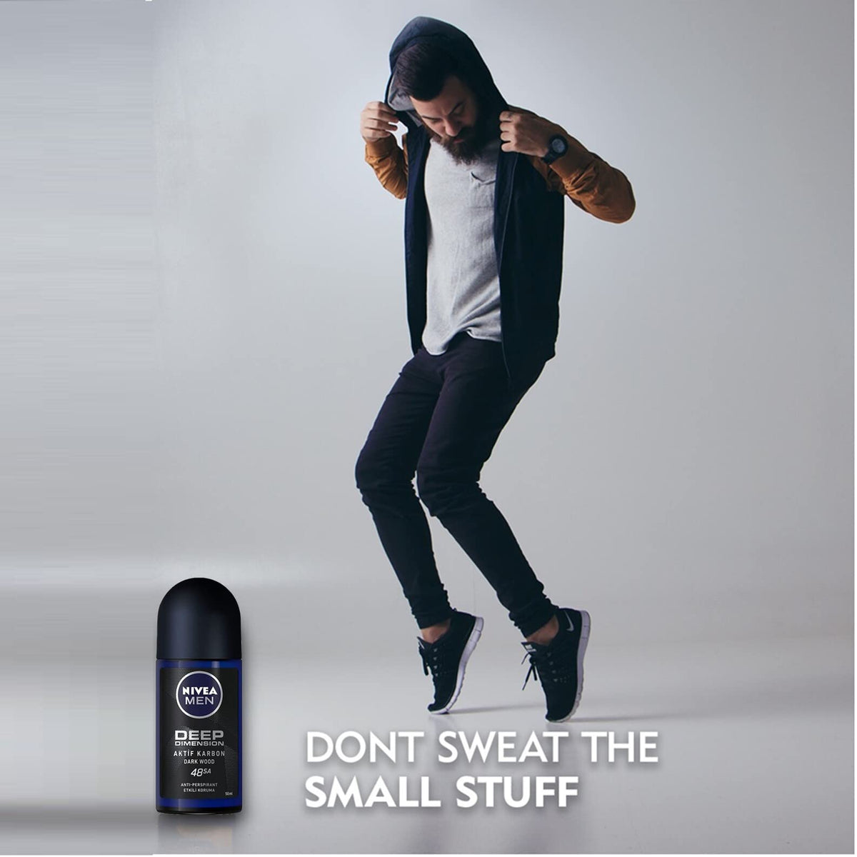 Nivea For Men Deodorant Roll-On Dimension - Dark Wood Anti Perspirant, 48h 1.7oz/50ml (Pack of 3)