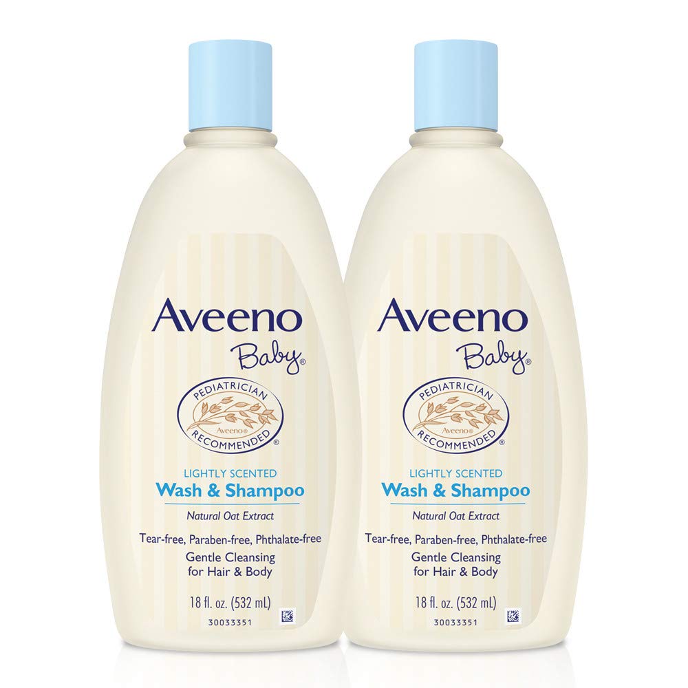 Aveeno Baby Gentle Wash & Shampoo with Natural Oat Extract, Tear-Free, 18 fl. oz, Twin Pack