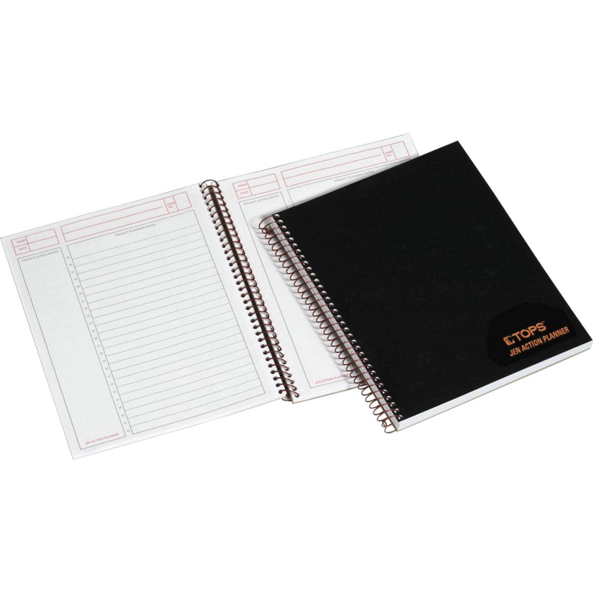 TOPS Products Aion Planner, Side Wirebound, 8-1/2"x6-3/4", 100 Sheets, Black (TOP63828),White