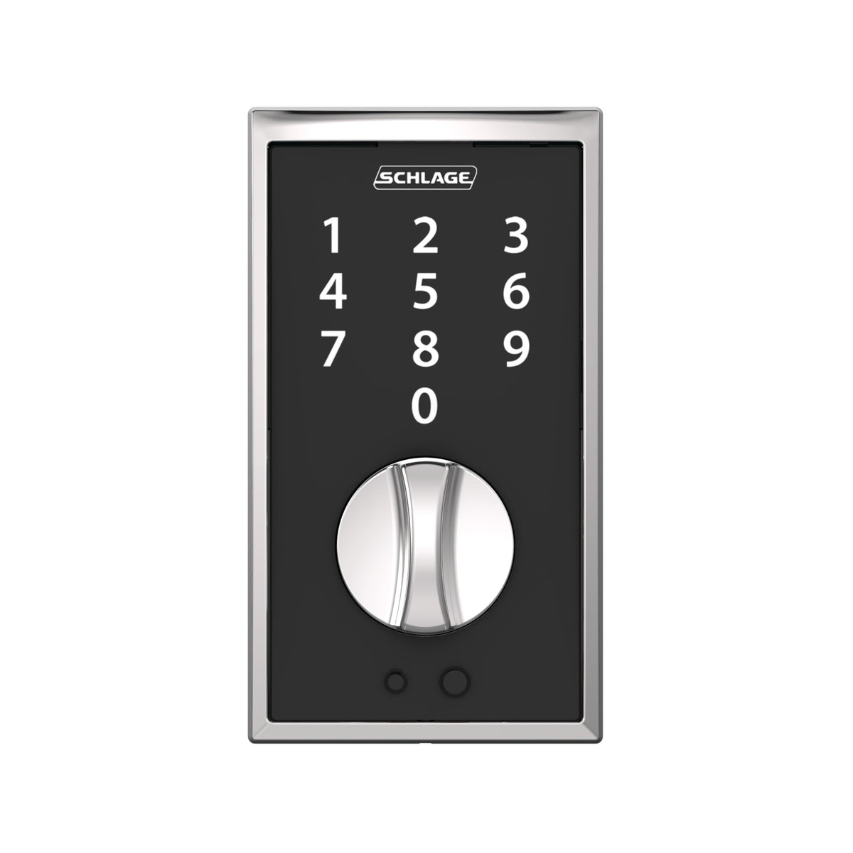 SCHLAGE BE375 CEN 625 Touch Keyless Touchscreen Electronic Deadbolt Lock, Bright Chrome