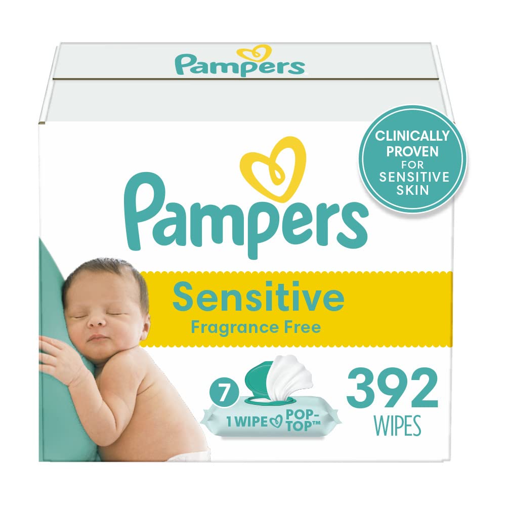 pampers sensitive baby wipes 392 ct OLD
