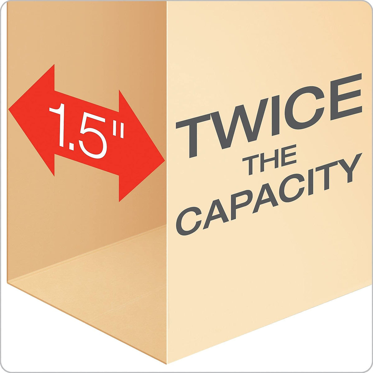 Pendaflex Double Stuff File Folders, Letter Size, Manila, 50 per Box (54459EE)