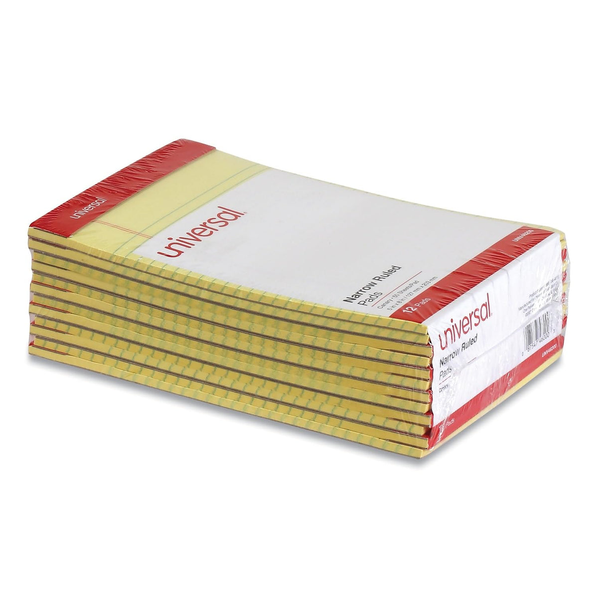 Universal 46200 Perforated Edge Writing Pad, Narrow Rule, 5 x 8, Canary, 50 Sheet (Pack of 12)