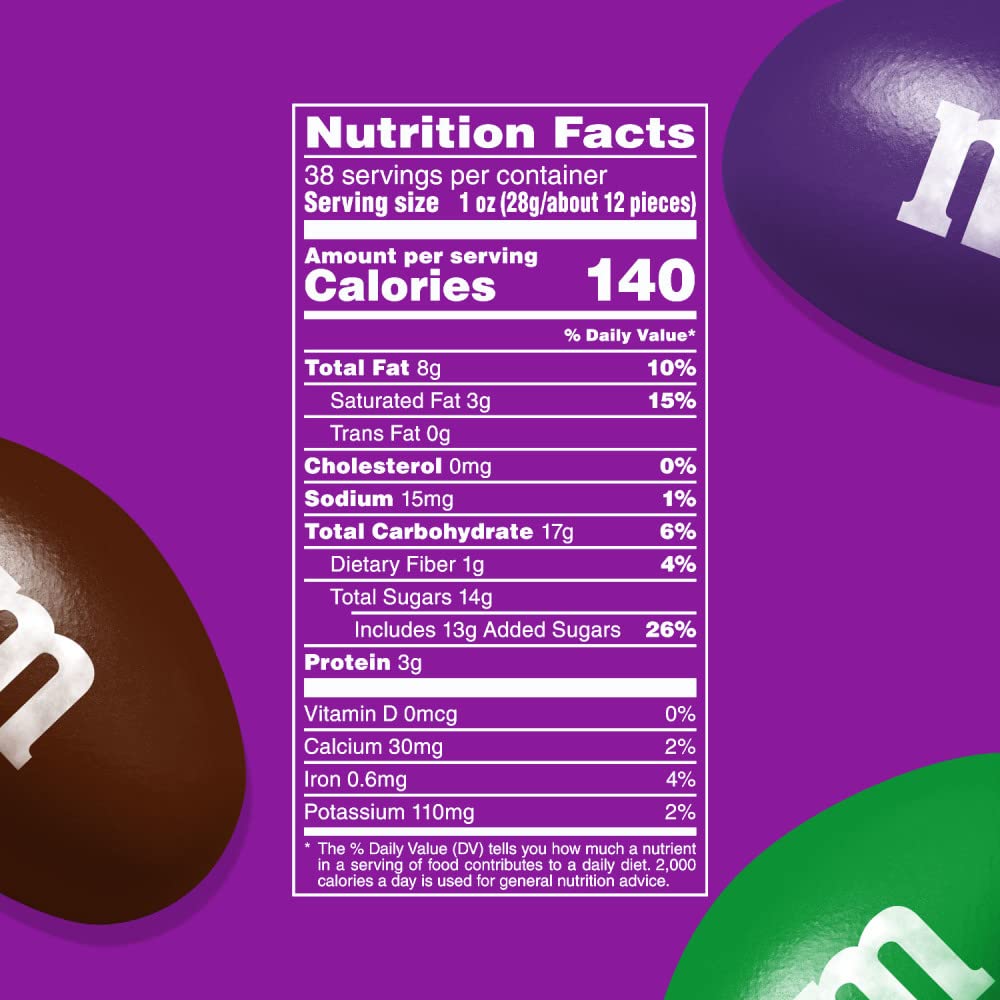M&M'S Limited Edition Peanut Milk Chocolate Candy featuring Purple Candy, Party Size, 38 oz Bulk Resealable Bag Pack of 2