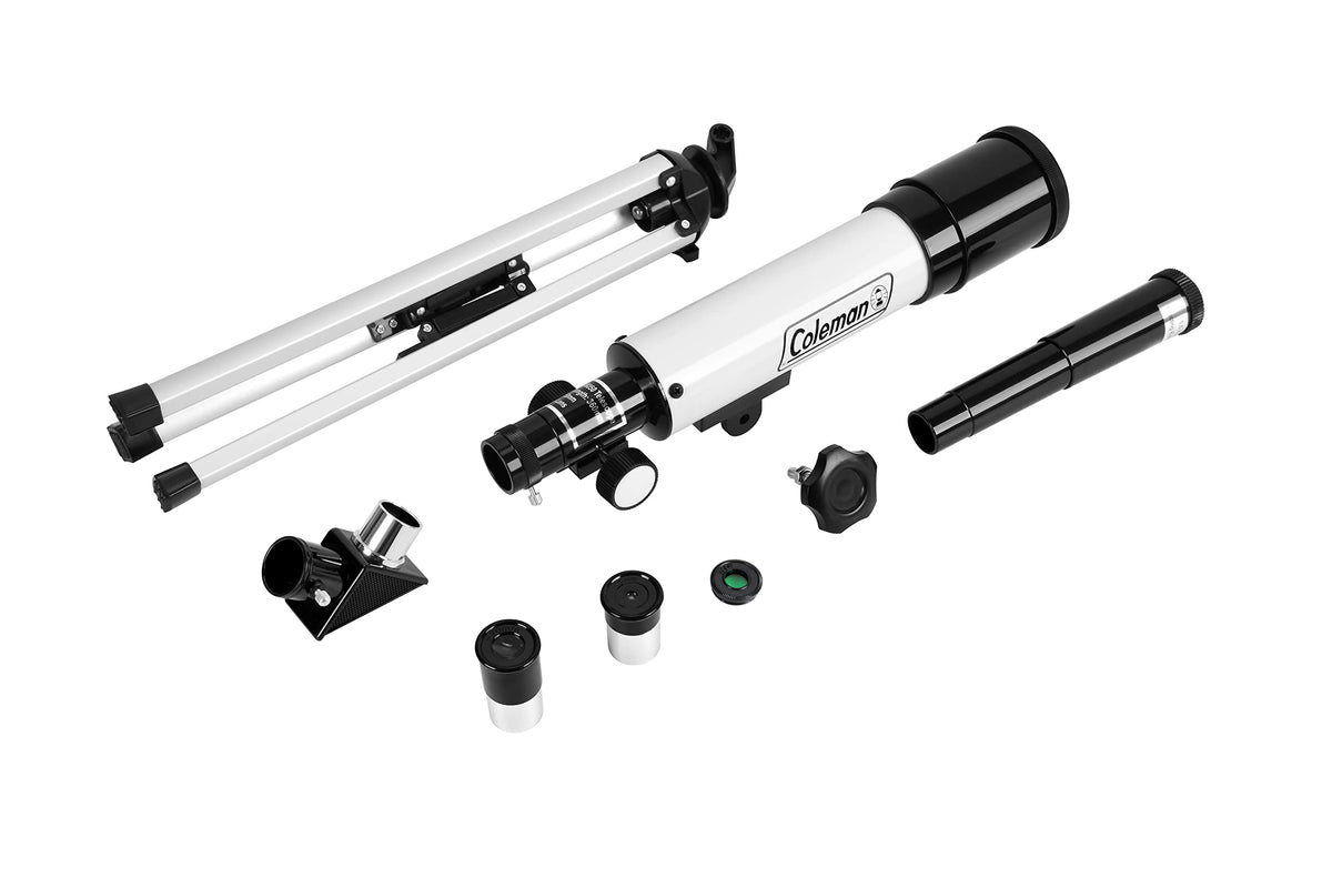 Coleman 360x50 Refractor Telescope Kit with Heavy-Duty Carrying Case, C36050 - Elegant White
