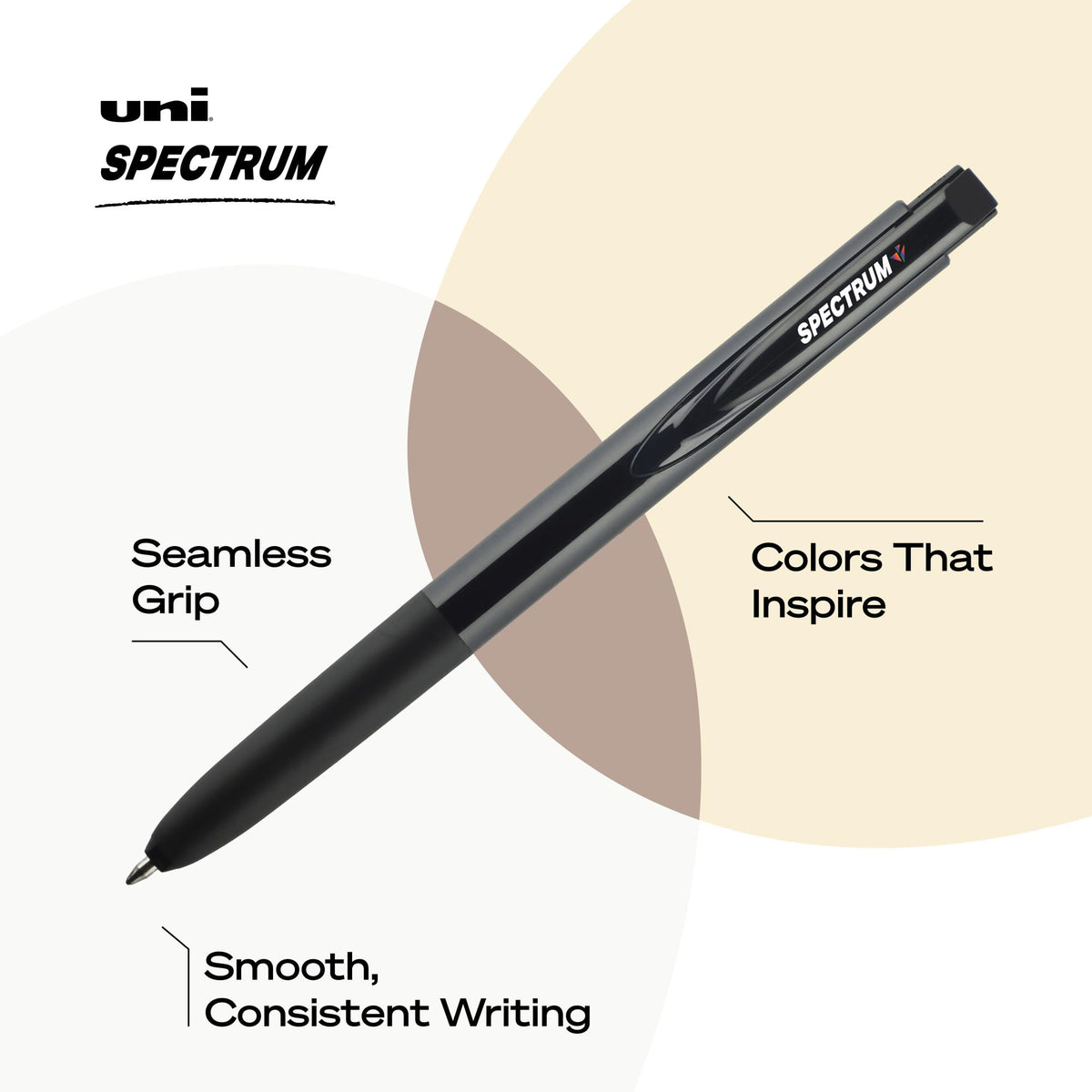 Uniball Spectrum Retractable Gel Pens, Medium Point (0.7mm), Black Ink, 12 Pack