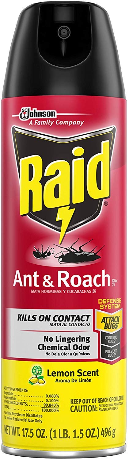 Raid Ant & Roach Killer Lemon Scent 17.5 Ounce (Pack of 12)