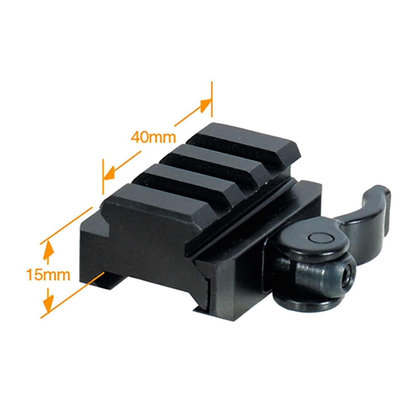 UTG 3-Slot QD Lever Mount Adaptor and Riser, Medium Profile, Black