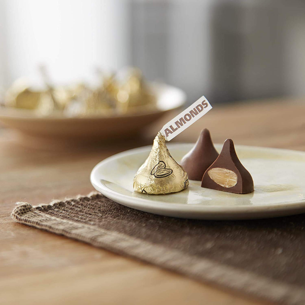 HERSHEY'S KISSES Chocolate Candy with Almonds, 10 oz Bag (Pack of 2)
