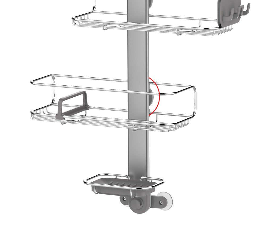 simplehuman Adjustable Shower Caddy, Stainless Steel and Anodized Aluminum
