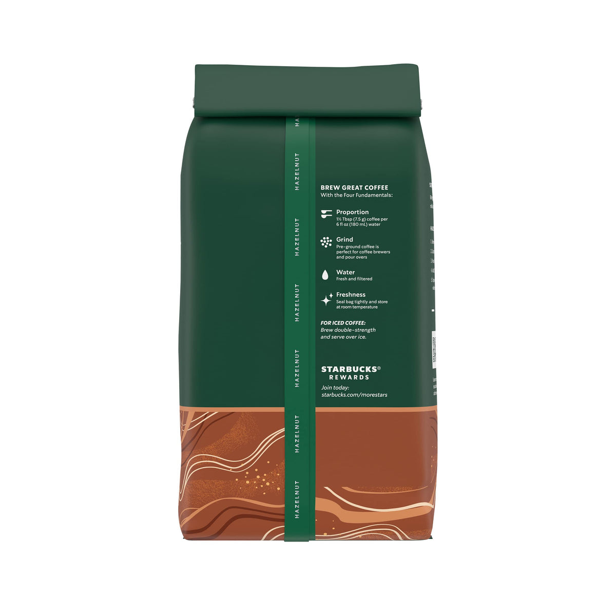 Starbucks Ground Coffee, Hazelnut Flavored Coffee, Naturally Flavored, 100% Arabica, 6 bags (11 oz each)