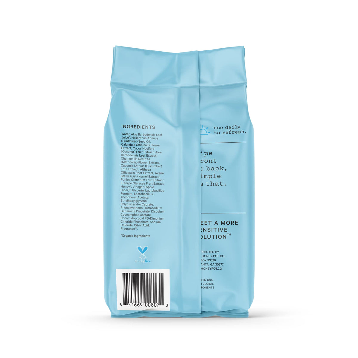 The Honey Pot Company - Feminine Wipes - Daily PH Balancing, Fragrance & Sulfate Free Wipes for Intimate Parts, Body, or Face - Hygiene Products - Sensitive 30 ct