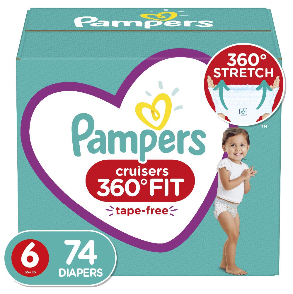 Pampers Cruisers 360˚ Fit Diapers, Size 6, 74 Count