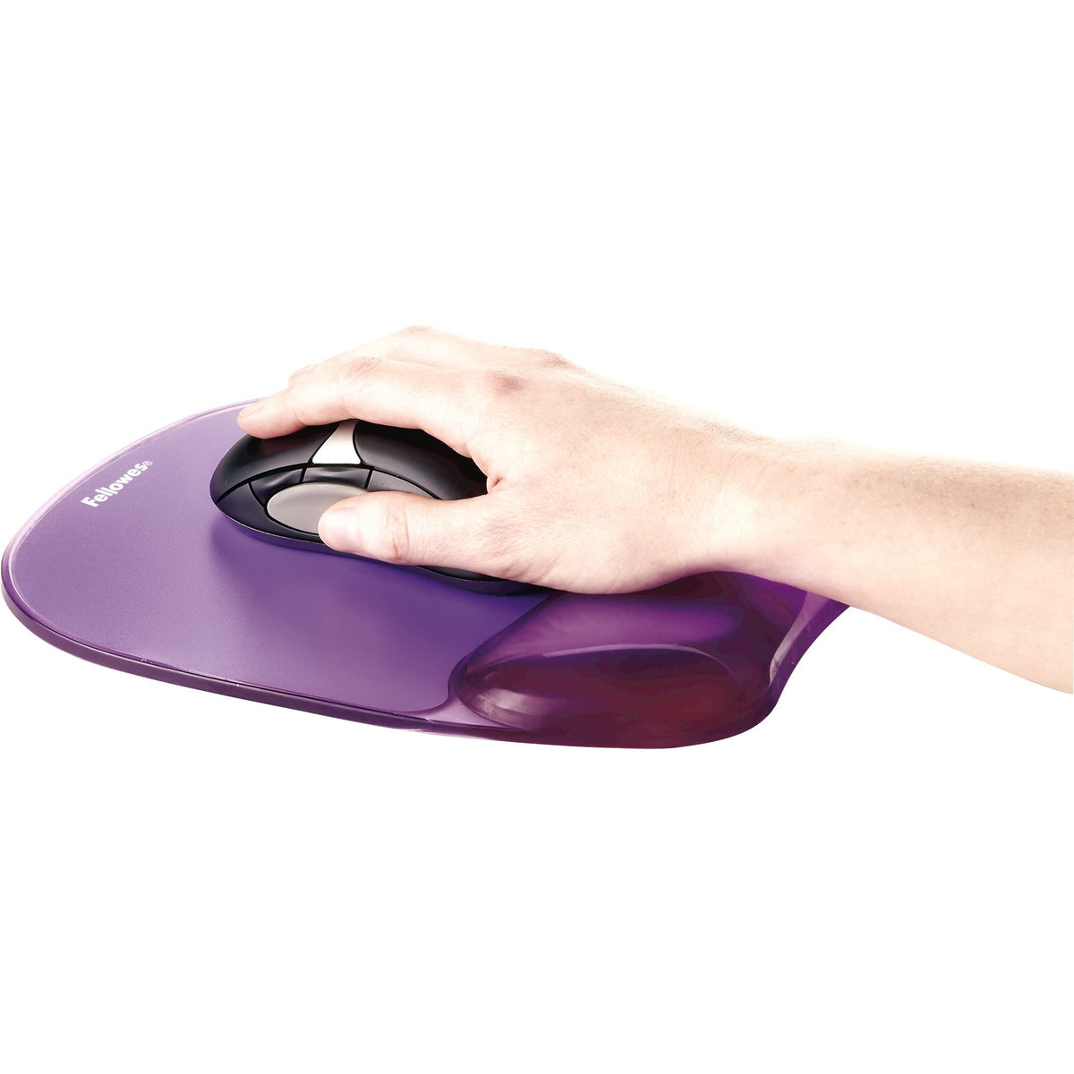 Fellowes Crystals Gel Mouse Pad with Wrist Rest - Purple (91441)