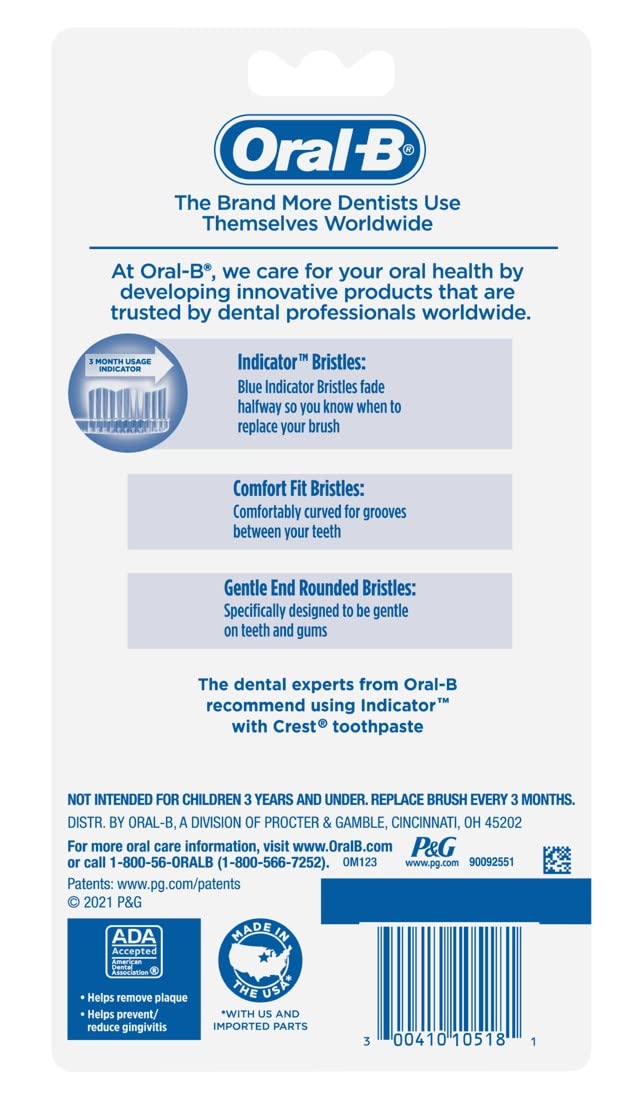 Oral-B Toothbrush Indicator Color Collection Soft 6 Count