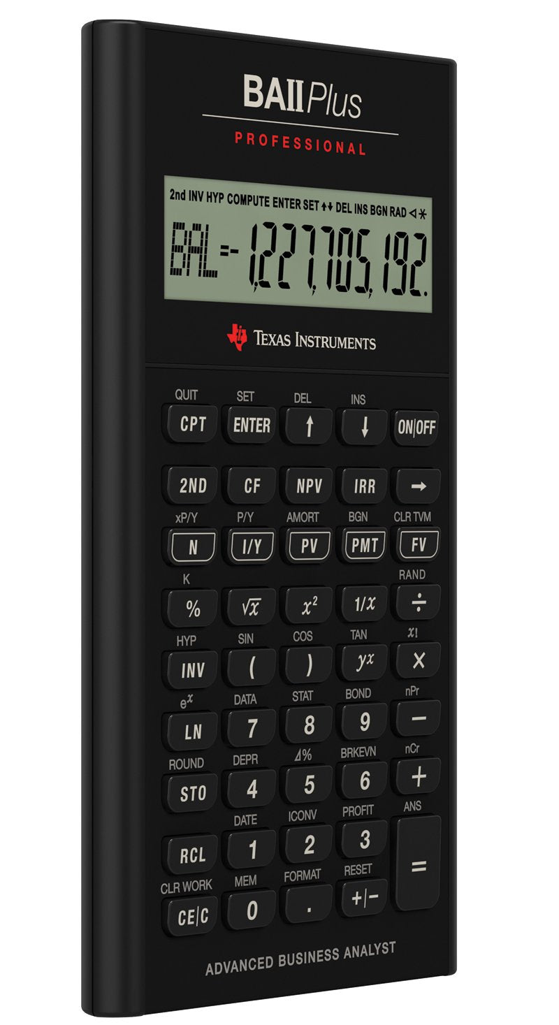 Texas Instruments BA II Plus Professional Financial Calculator Silver 9.8 Inch