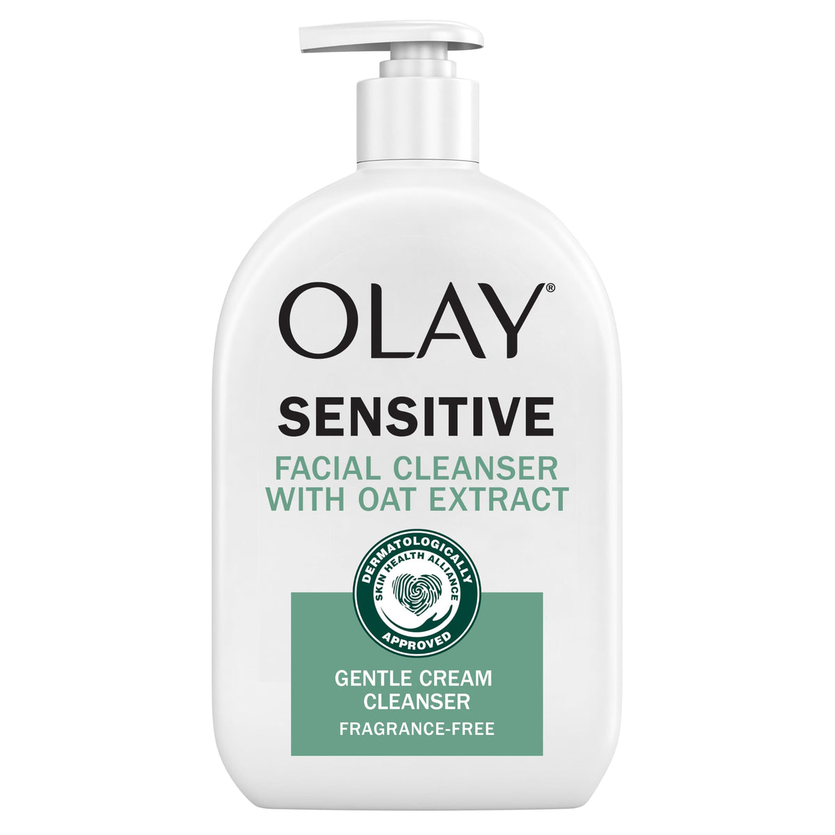 Olay Sensitive Facial Cleanser with Oat Extract Gentle Cream Cleanser, 16 fl oz