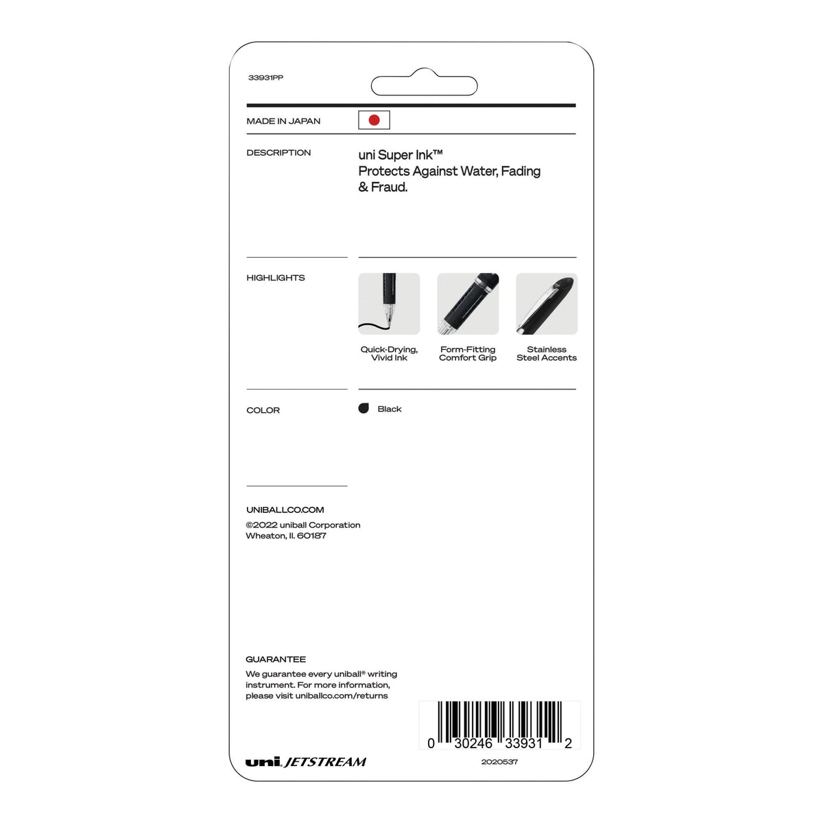 uniball Jetstream Ballpoint Pens, Medium Point (1.0mm), Black, 4 Pack