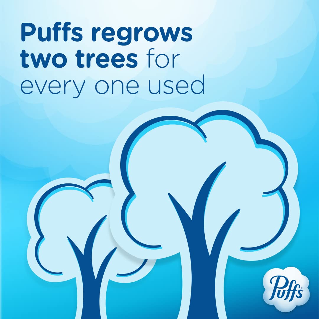 Puffs Plus Lotion Facial Tissue, 4 Cube Boxes, 56 Tissues Per Box