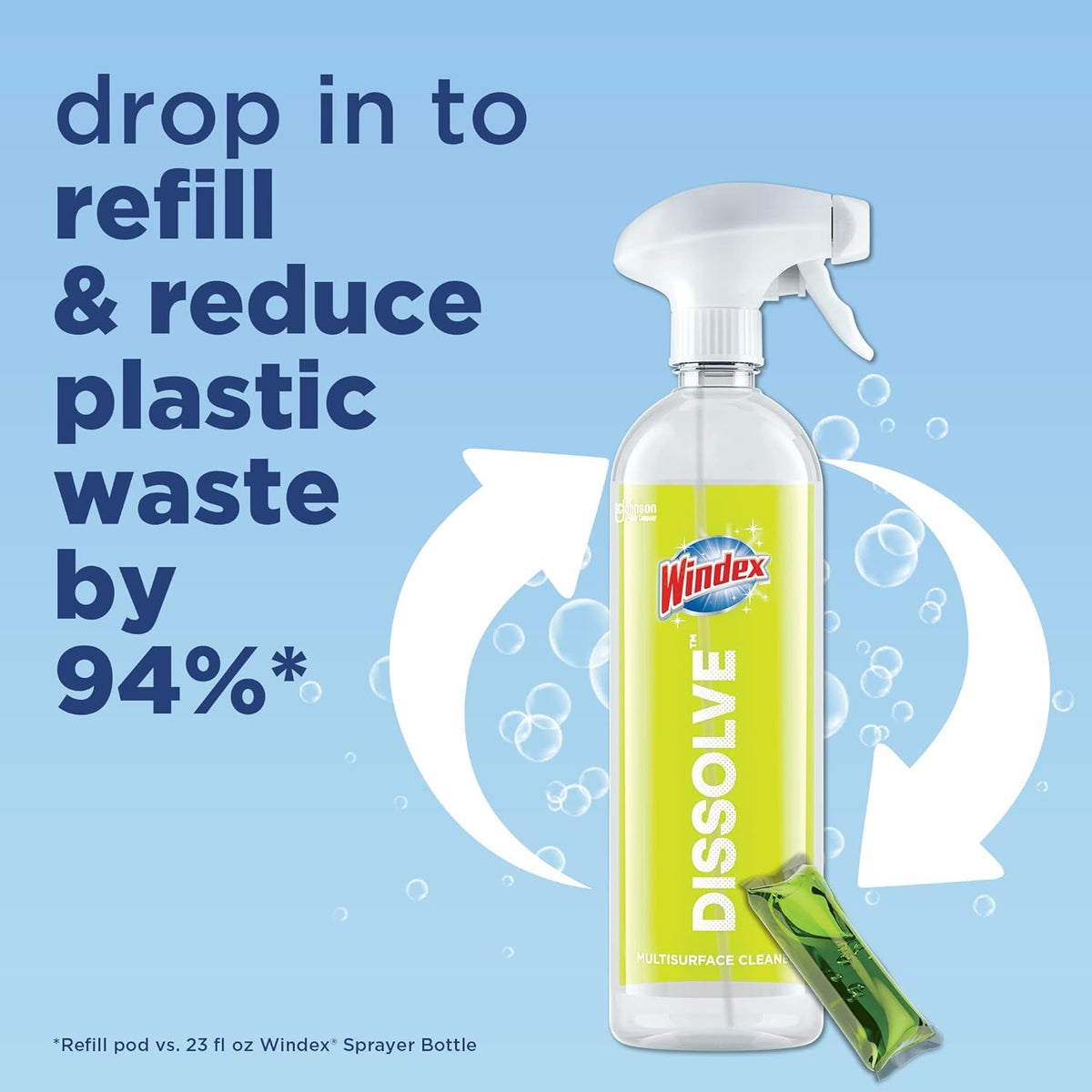 Windex Dissolve Concentrated Pods, Multisurface Cleaner, 9 Concentrated Dissolvable Refill Pods
