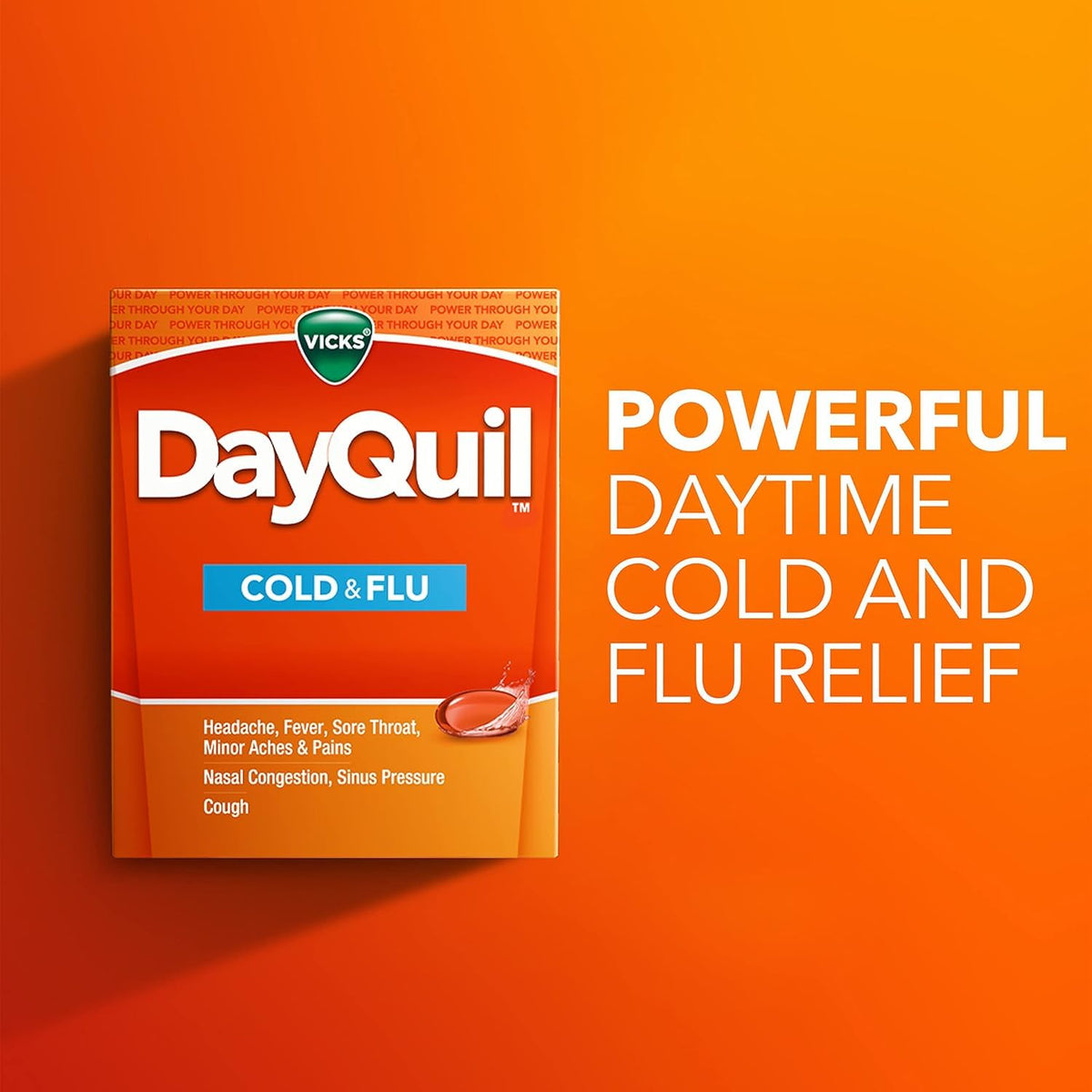 Vicks DayQuil LiquiCaps 16 Count, (Pack of 4)