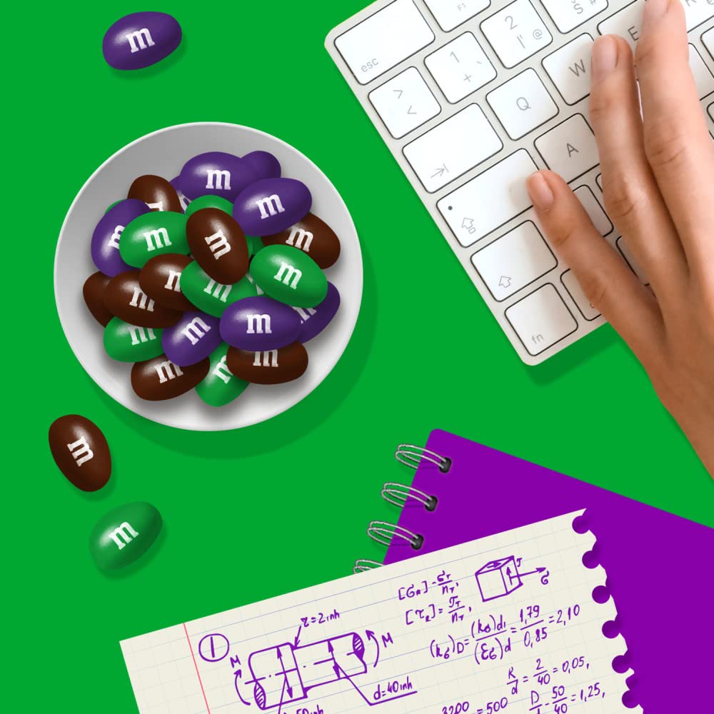 M&M'S Limited Edition Peanut Milk Chocolate Candy featuring Purple Candy, Party Size, 38 oz Bulk Resealable Bag Pack of 2
