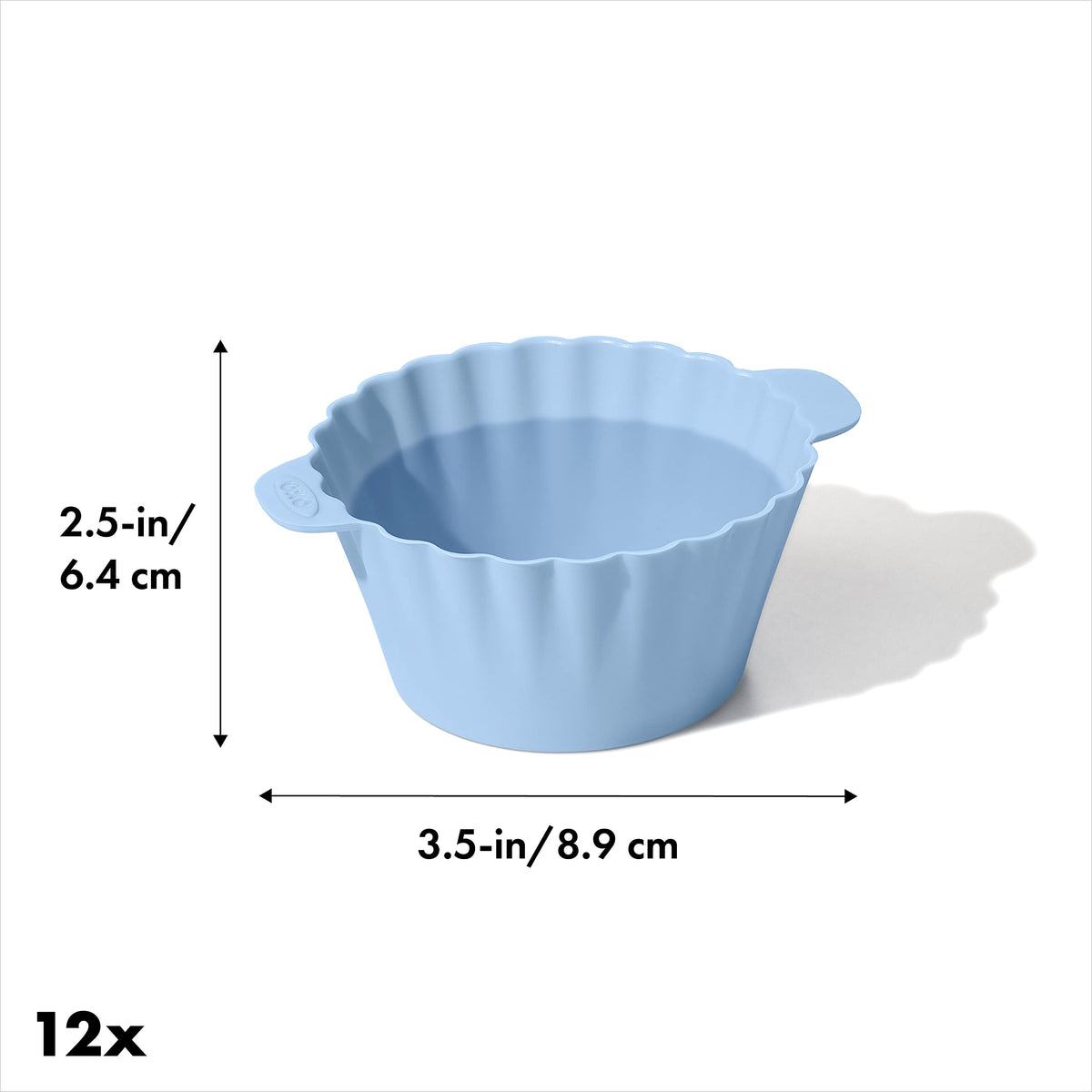 OXO Good Grips Silicone Baking [Cup]s, Pack of 12, Reusable, BPA-Free, Dishwasher Safe, Non-Stick, Food Grade, Cup]cake And Muffin [Liner]s
