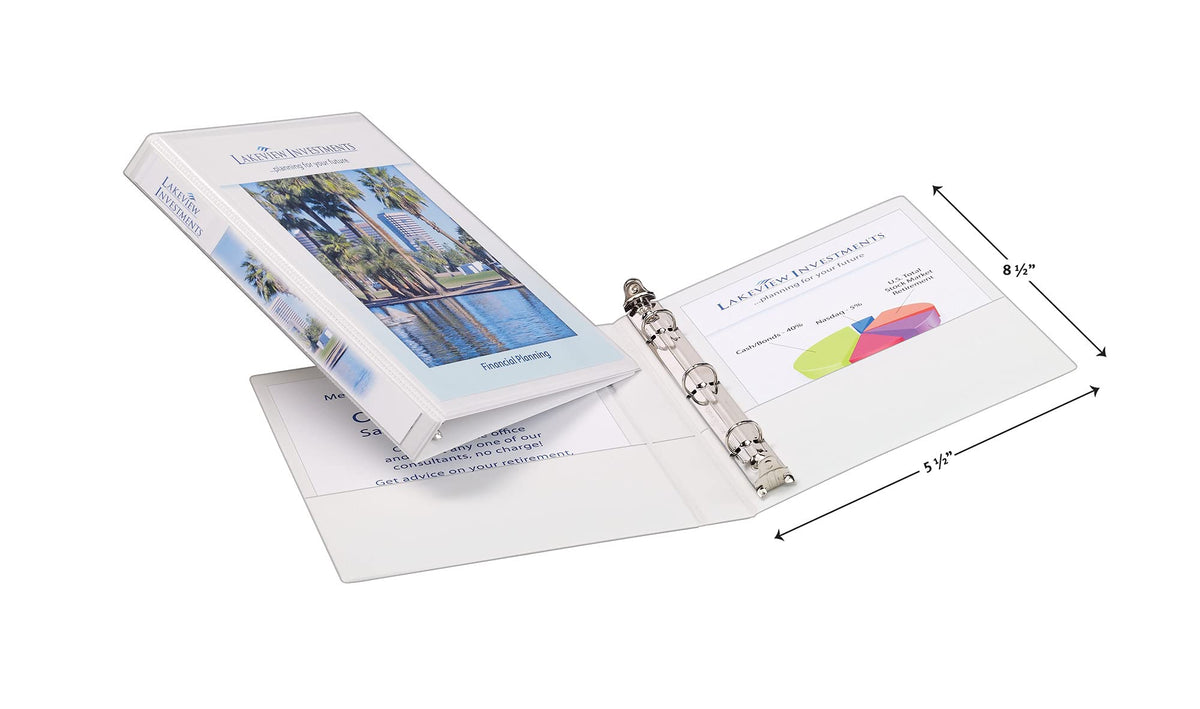 Avery Mini Durable View 3 Ring Binder, 1/2 Inch Round Rings, 1 White Binder (27726)