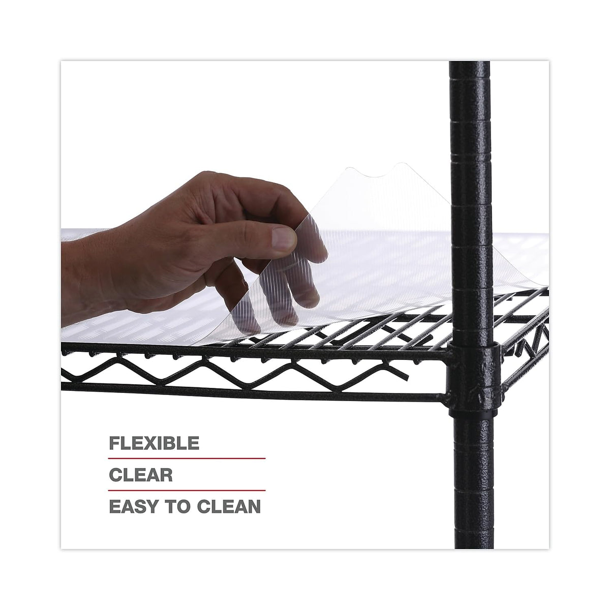 Alera ALESW59SL4818 Plastic 48 in. x 18 in. Shelf Liners For Wire Shelving - Clear (4/Pack)