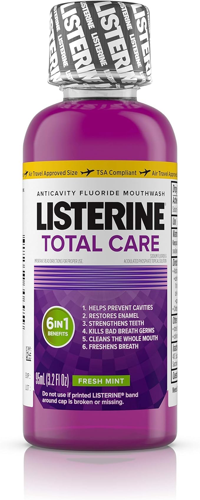 Listerine Total Care Anticavity Mouthwash, Fresh Mint, 3.2 Ounce