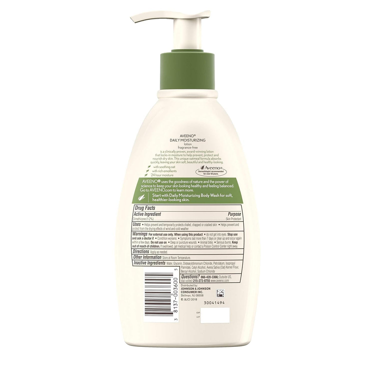 Aveeno Daily Moisturizing Lotion 12 Ounce Pump (354ml) (3 Pack)