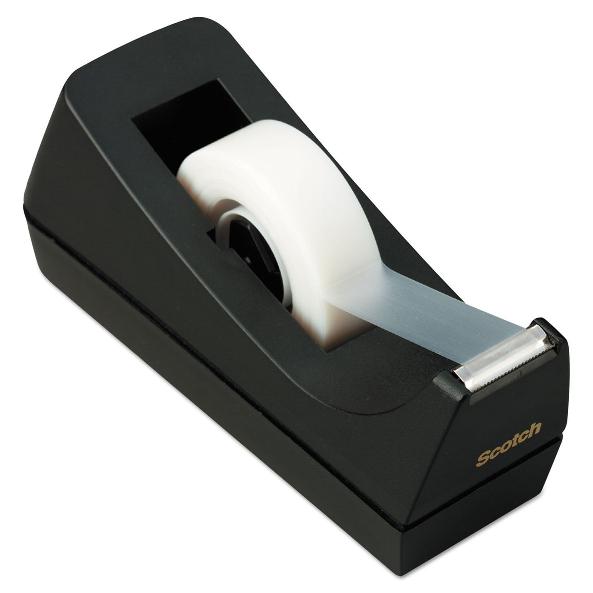 Scotch C38BK Desktop Tape Dispenser, 1-Inch Core, Weighted Non-Skid Base, Black