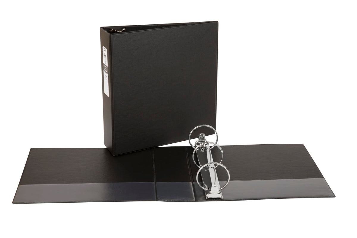 Avery Economy 3 Ring Binder, 3" Round Rings, 1 Black Binder (03602)