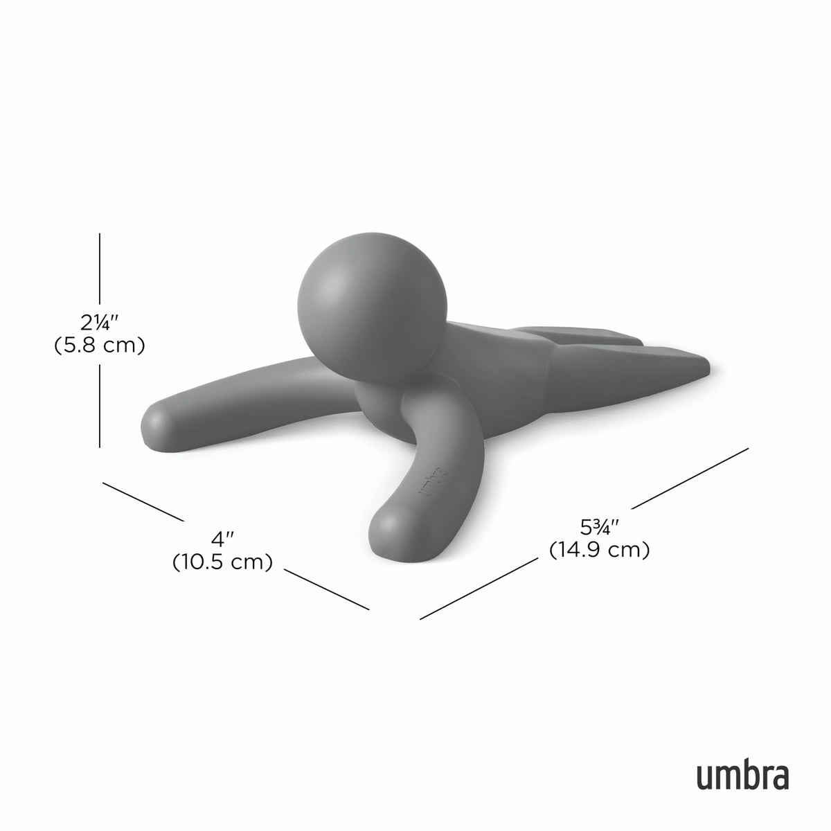 Umbra Buddy Door Stop, Heavy-Duty and Flexible, Soft-Touch Finish, Protects Your Floors, Grey