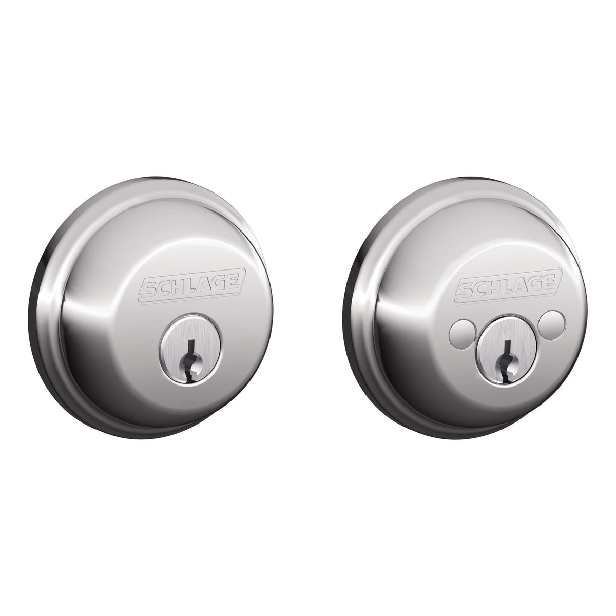 SCHLAGE B62N625 Deadbolt, Keyed 2 Sides, Bright Chrome