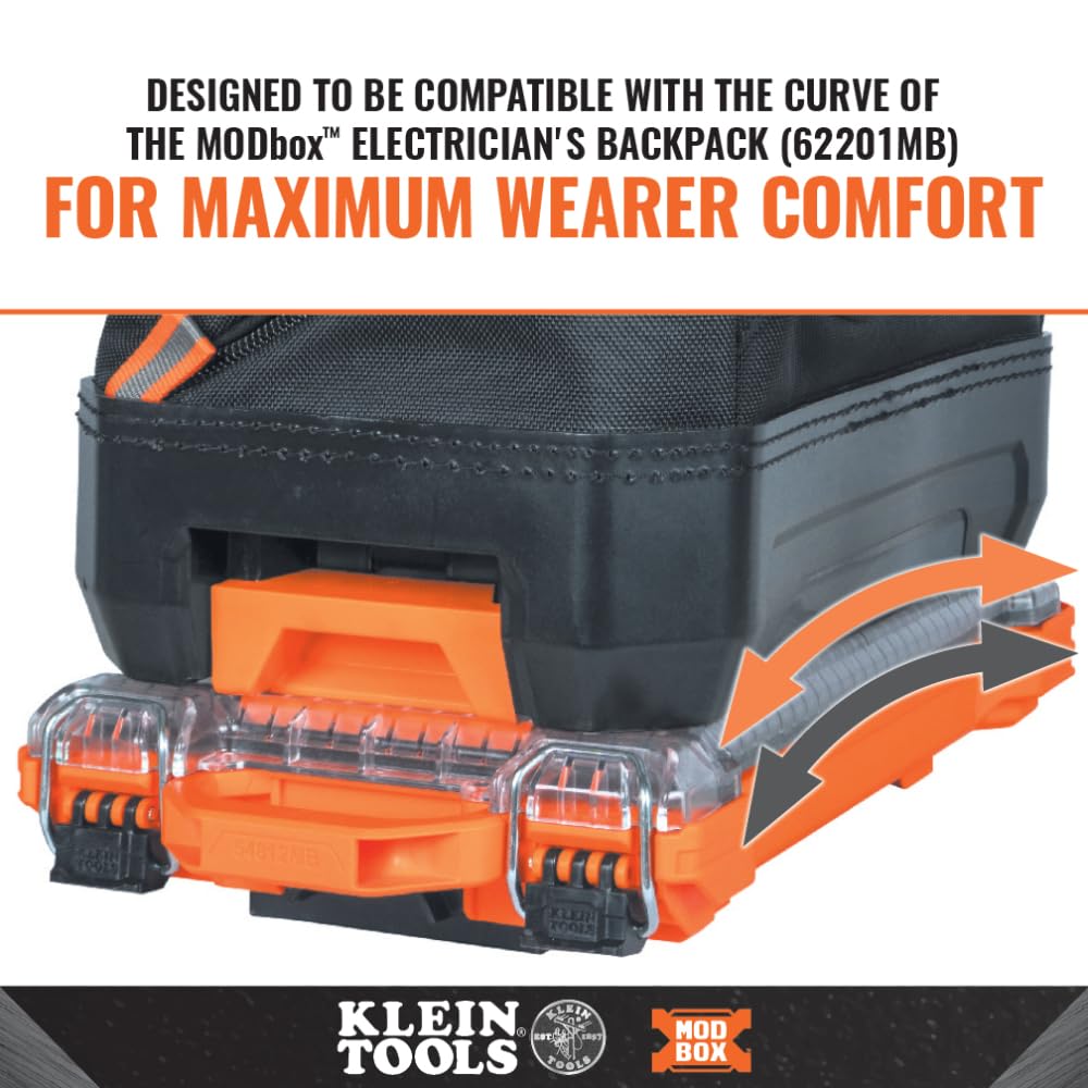 Klein Tools 54812MB MODBox Compact Storage Box, Parts Organizer, Toolbox Connects to MODBox Modular System, Backpack, Tote and Tool Bag