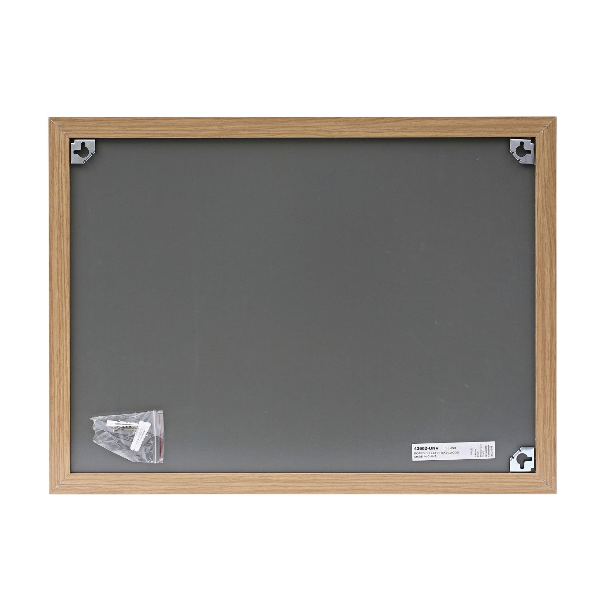 Universal 43602-UNV 24 in. x 18 in. Cork Board with Oak Style Frame - Tan Surface