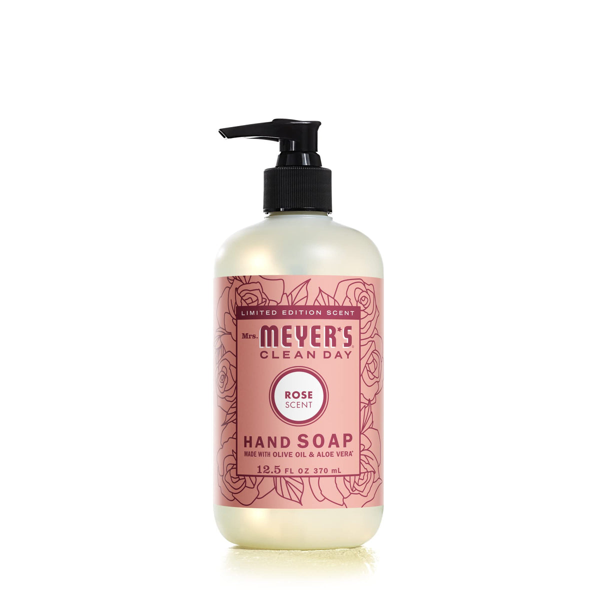 MRS. MEYER'S CLEAN DAY Hand Soap, Made with Essential Oils, Biodegradable Formula, Rose, 12.5 fl. oz