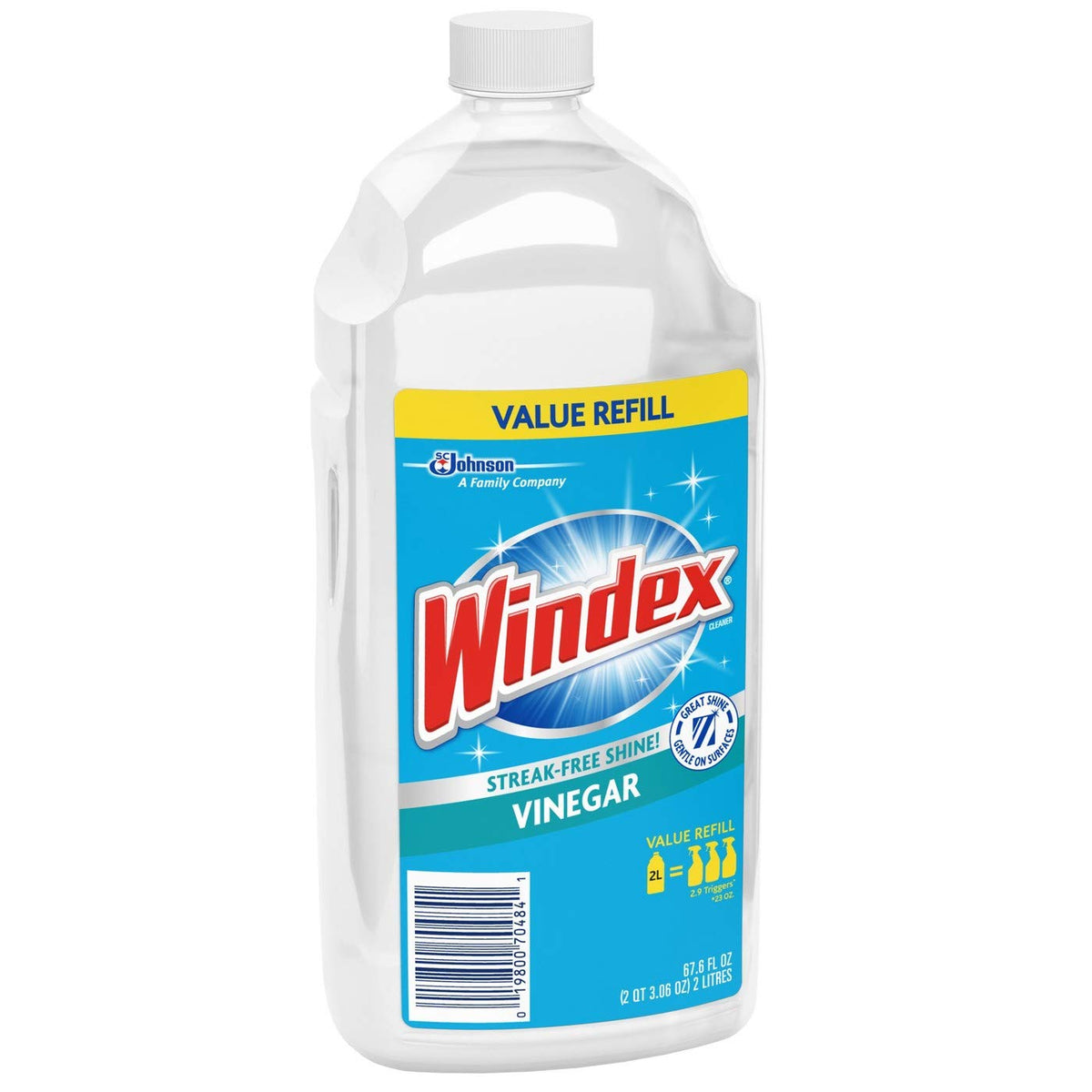WINDEX Vinegar Multi-Surface Cleaner Refill, 2 L (2)